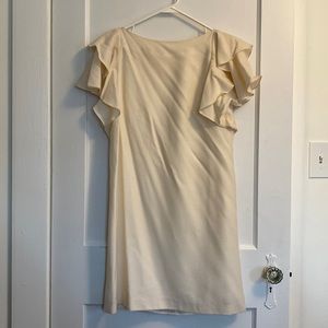 Whit NY Cream Ruffle Sleeve Dress